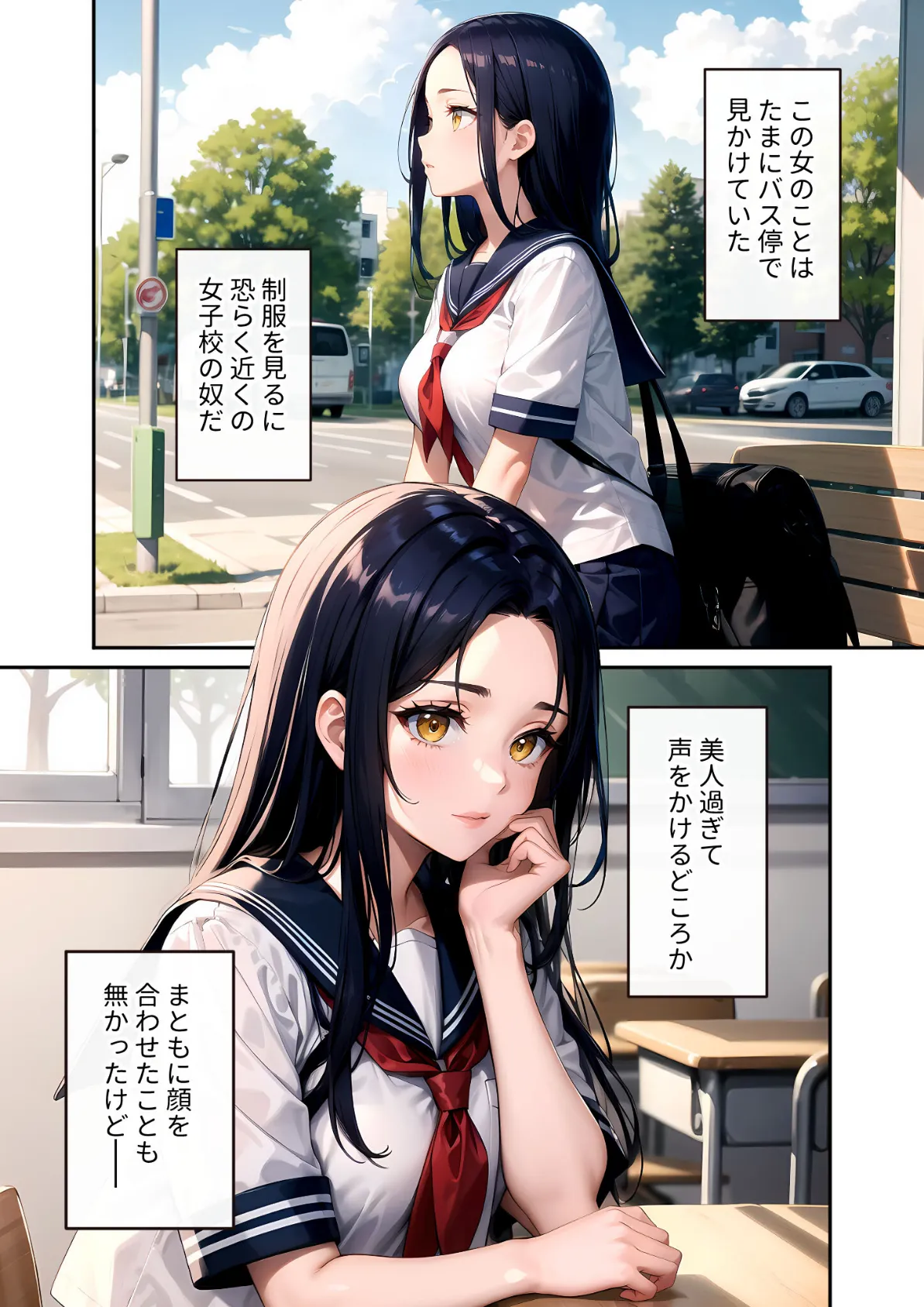 陰キャの僕、透視の力を手に入れる。第四話 〜バス停でイキ狂うクール美女〜 モザイク版 6ページ
