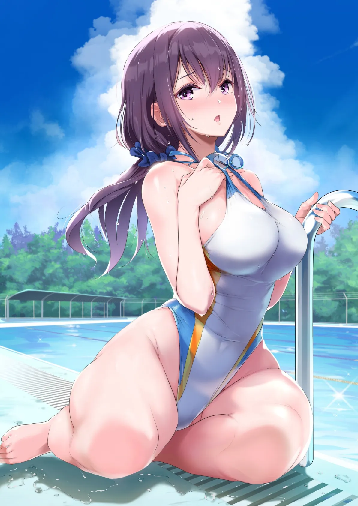 巨乳が悩みの水泳部員【白抜き修正版】 2ページ